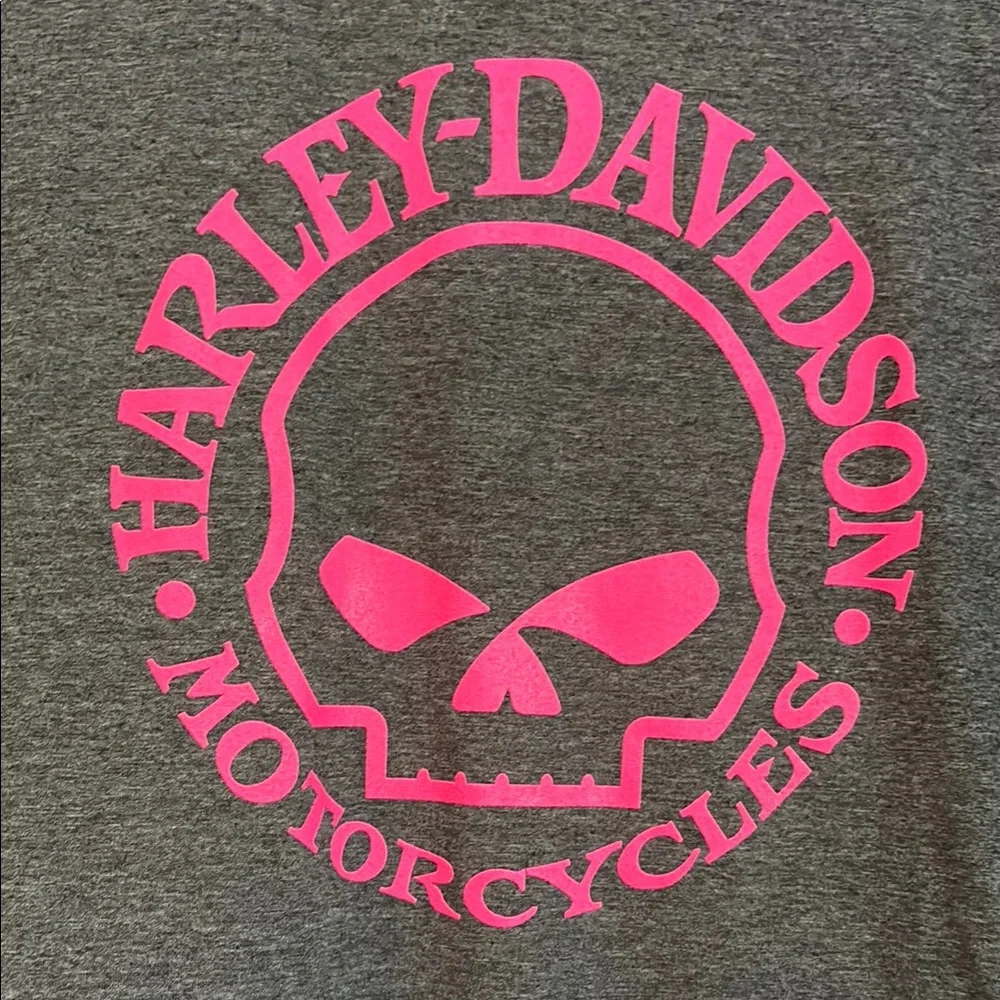 Harley-Davidson willie G Charcoal and Neon Pink Skull Tee - Picture 2 of 4